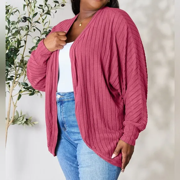 Ribbed Haven Cardigan - Pink