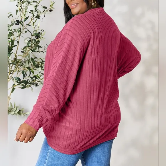 Ribbed Haven Cardigan - Pink