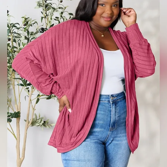 Ribbed Haven Cardigan - Pink