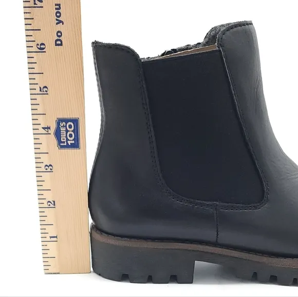 Rieker Women's Payton 70 Black Leather Casual Chelsea Block Heel Boots Size 6