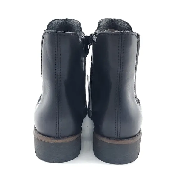 Rieker Women's Payton 70 Black Leather Casual Chelsea Block Heel Boots Size 6