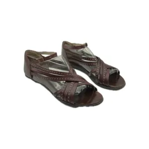Robert Clergerie Sz 10 Brown Leather Sandals with Ankle Strap