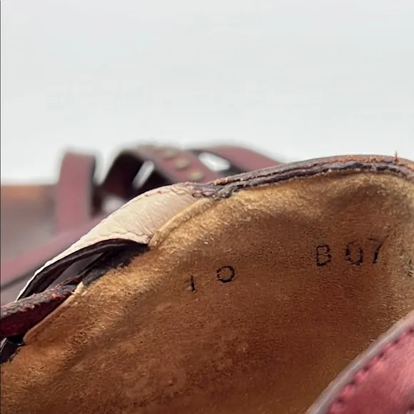 Robert Clergerie Sz 10 Brown Leather Sandals with Ankle Strap