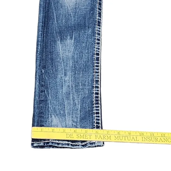 ROCK REVIVAL Jeans Women's 27 Straight Leg Distressed Embellished Bling Y2K