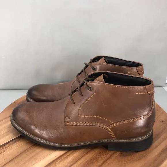 Rockport Classic Break Chukka Boots Leather Ankle Dress Casual Brown Mens 11.5 M