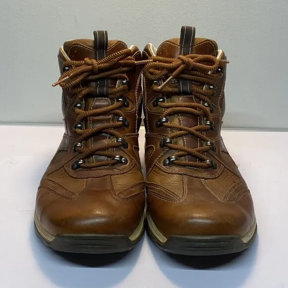 Rockport Mens Size 12 Boots Brown Leather Waterproof Hydro Shield Ankle EU 46.5