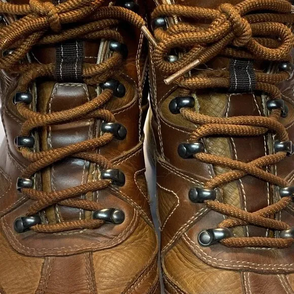 Rockport Mens Size 12 Boots Brown Leather Waterproof Hydro Shield Ankle EU 46.5