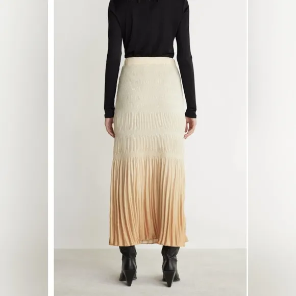 Rodebjer Plisse Joan Skirt Amber Ombre  Sz S NWOT