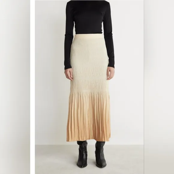 Rodebjer Plisse Joan Skirt Amber Ombre  Sz S NWOT
