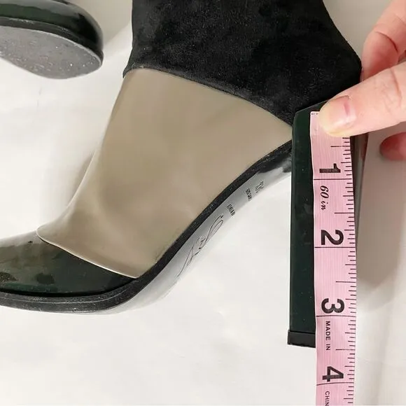 Roger Vivier Leather suede heeled Ankle Boots Colorblock 34.5 made in Italy