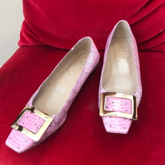 Roger Vivier pink limited edition python belle
