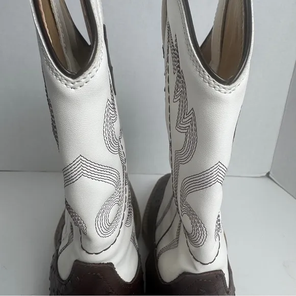 Roper Bumps Ostrich Square Toe Cowboy  Mens Brown White Casual Boots Size 8.5