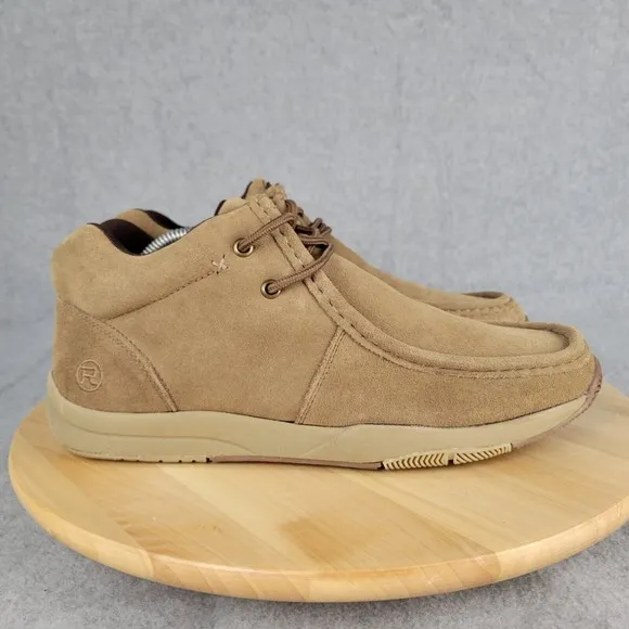 Roper Men's 10.5 Clearcut Western Tan Suede Lace-Up Casual Chukka Boots