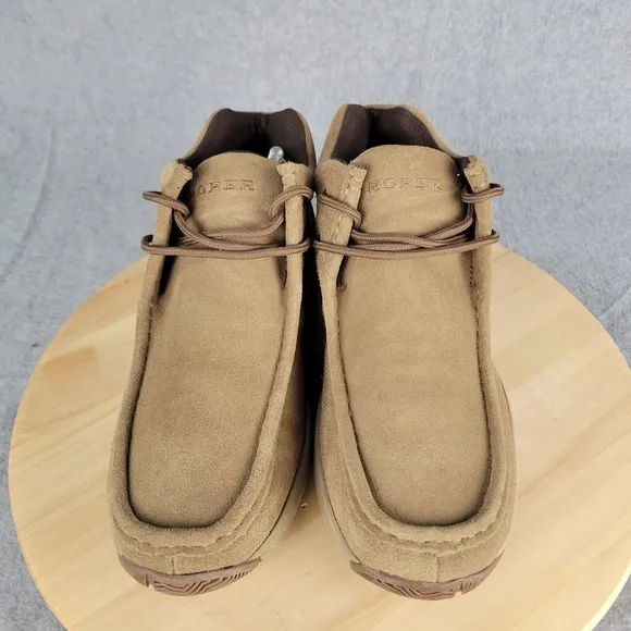 Roper Men's 10.5 Clearcut Western Tan Suede Lace-Up Casual Chukka Boots