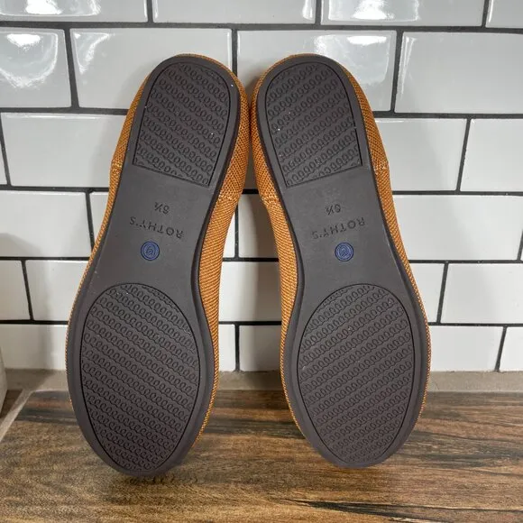 Rothys The Flat Womens Size 6.5 Shoes Orange Slip On Lightweight Ballet Flats