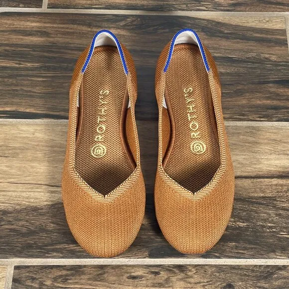 Rothys The Flat Womens Size 6.5 Shoes Orange Slip On Lightweight Ballet Flats