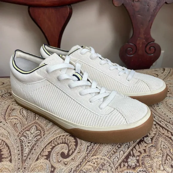 Rothy’s The Lace Up Sneakers Cream Eggshell White Comfortable Shoes Size 7
