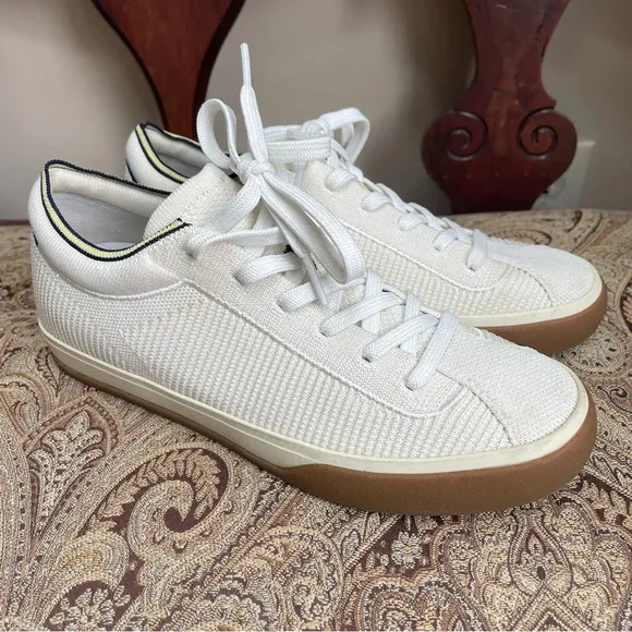 Rothy’s The Lace Up Sneakers Cream Eggshell White Comfortable Shoes Size 7