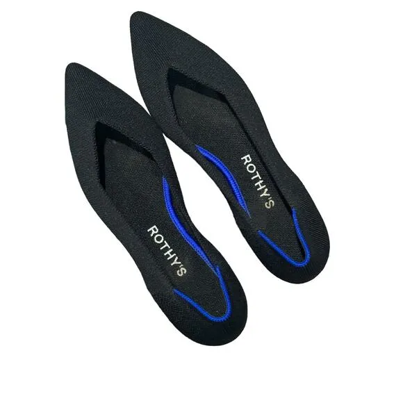 Rothy's Women's Black The Point Flats Pointed Toe Slip On Flats Size 7