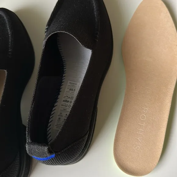 Rothy's Women's The Lug Loafer, Onyx Black, Merino Wool Blend Size 9.5 -New!NWOB