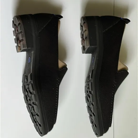 Rothy's Women's The Lug Loafer, Onyx Black, Merino Wool Blend Size 9.5 -New!NWOB
