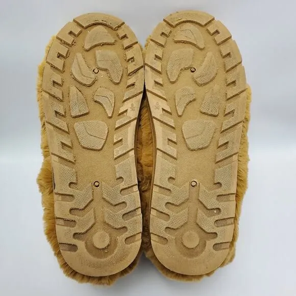Rouge Helium Fluffy Fury All Fur Winter Cozy Warm Boots Size 9 Tan