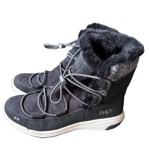 Ryka Aubonne Boots Womens 6 Water Repellant Faux Leather Warm Faux Fur Bungee