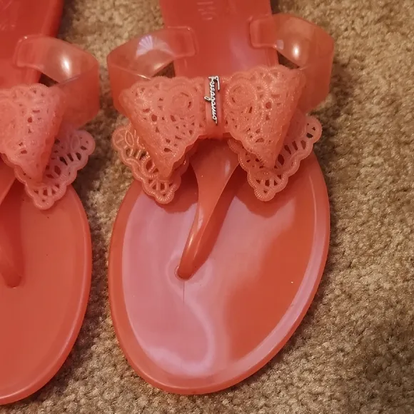 Salvatore Ferragamo Bali Bow Tie Jelly Sandals