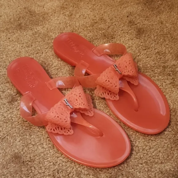 Salvatore Ferragamo Bali Bow Tie Jelly Sandals