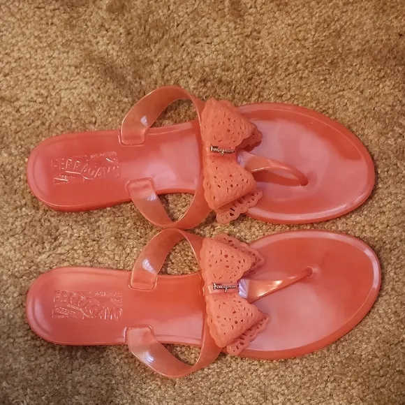 Salvatore Ferragamo Bali Bow Tie Jelly Sandals