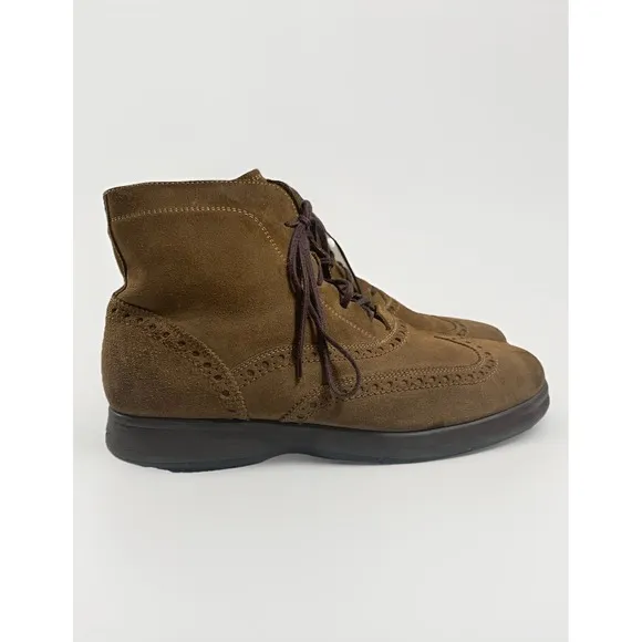 Salvatore Ferragamo Mens 10.5 EE/EEE Oxford Extralight Ankle Boots Suede Italy