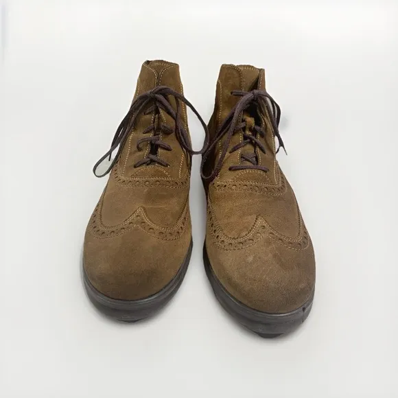 Salvatore Ferragamo Mens 10.5 EE/EEE Oxford Extralight Ankle Boots Suede Italy