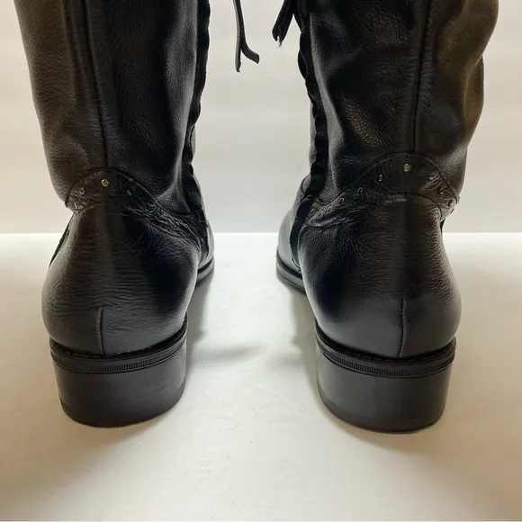 Sam Edelman &quot;Prina” Studded Soft Black Leather Knee High Riding Boots size 11