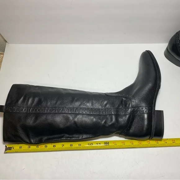 Sam Edelman &quot;Prina” Studded Soft Black Leather Knee High Riding Boots size 11