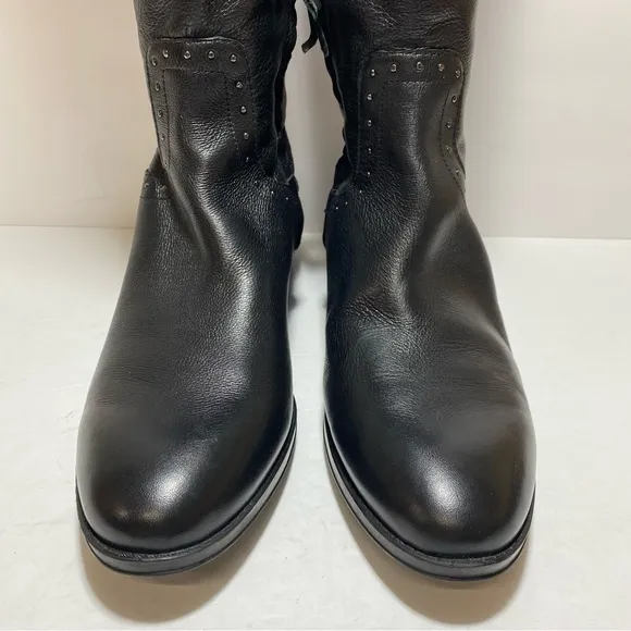 Sam Edelman &quot;Prina” Studded Soft Black Leather Knee High Riding Boots size 11