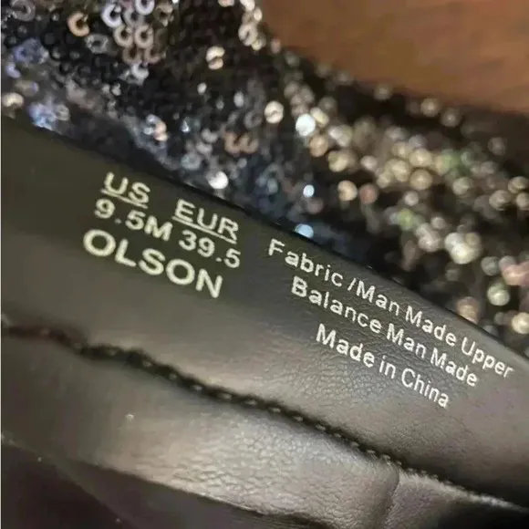 Sam Edelman Black Olson Galaxy Sequin Stiletto Sock Bootie Size 9.5 Sparkle