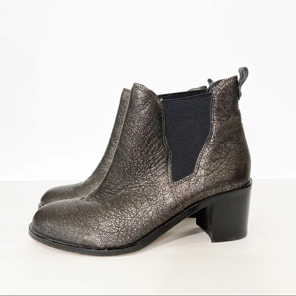 Sam Edelman Bronze Metallic Leather Block Heeled Chelsea Justin Boots 7 US