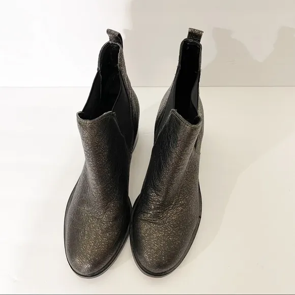 Sam Edelman Bronze Metallic Leather Block Heeled Chelsea Justin Boots 7 US