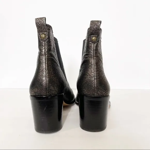 Sam Edelman Bronze Metallic Leather Block Heeled Chelsea Justin Boots 7 US
