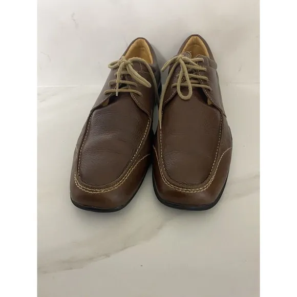 Sandro Moscoloni Brown Leather Lace Up Comfort &amp; Soft Gel Oxford Shoes Me's 9.5D