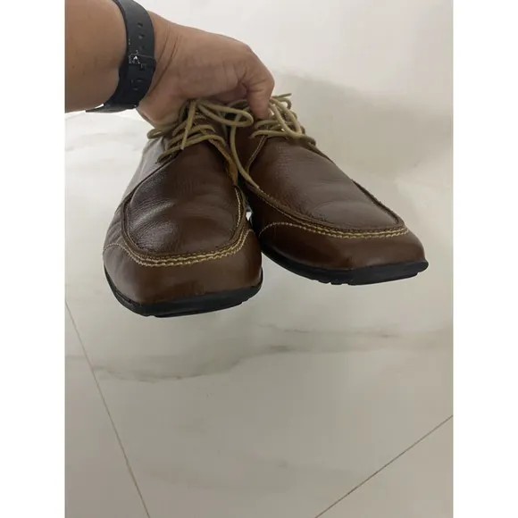 Sandro Moscoloni Brown Leather Lace Up Comfort &amp; Soft Gel Oxford Shoes Me's 9.5D