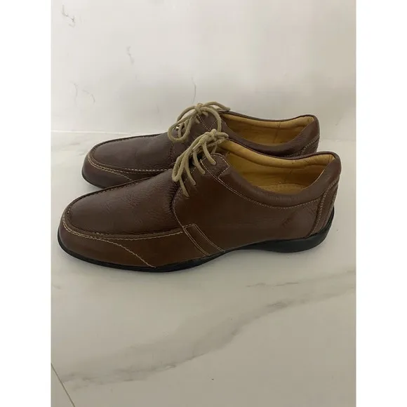 Sandro Moscoloni Brown Leather Lace Up Comfort &amp; Soft Gel Oxford Shoes Me's 9.5D