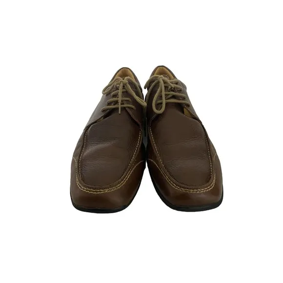 Sandro Moscoloni Brown Leather Lace Up Comfort &amp; Soft Gel Oxford Shoes Me's 9.5D