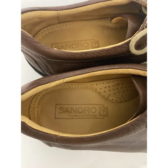 Sandro Moscoloni Brown Leather Lace Up Comfort &amp; Soft Gel Oxford Shoes Me's 9.5D