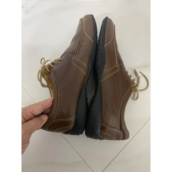 Sandro Moscoloni Brown Leather Lace Up Comfort &amp; Soft Gel Oxford Shoes Me's 9.5D