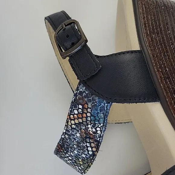 SAS Heather Quarter Strap Wedge Sandal Navy Size 8.5W