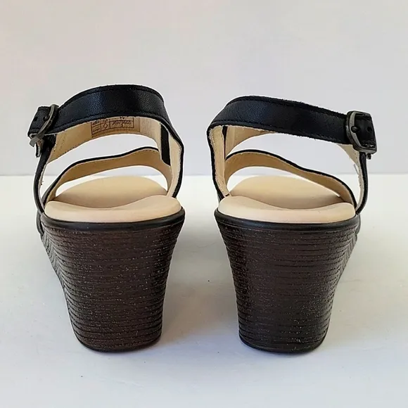 SAS Heather Quarter Strap Wedge Sandal Navy Size 8.5W