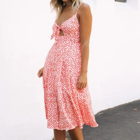 Sassy Sweetheart Smock Dress - Red Orange