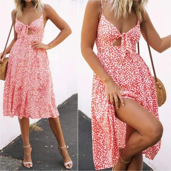 Sassy Sweetheart Smock Dress - Red Orange