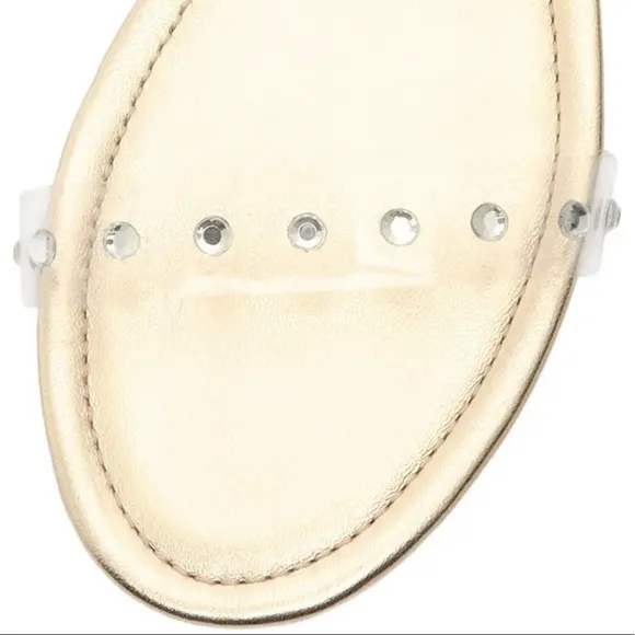 SCHUTZ “ARIELLE” GOLD &amp; CLEAR SLIDE SANDALS🆕